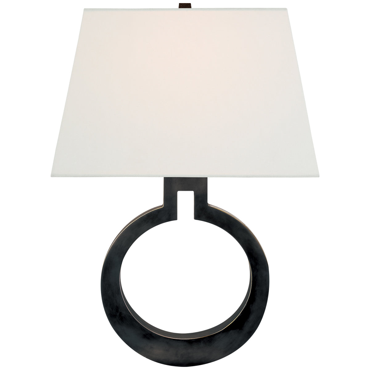 Visual Comfort Ring Form Large Wall Sconce with Linen Shade