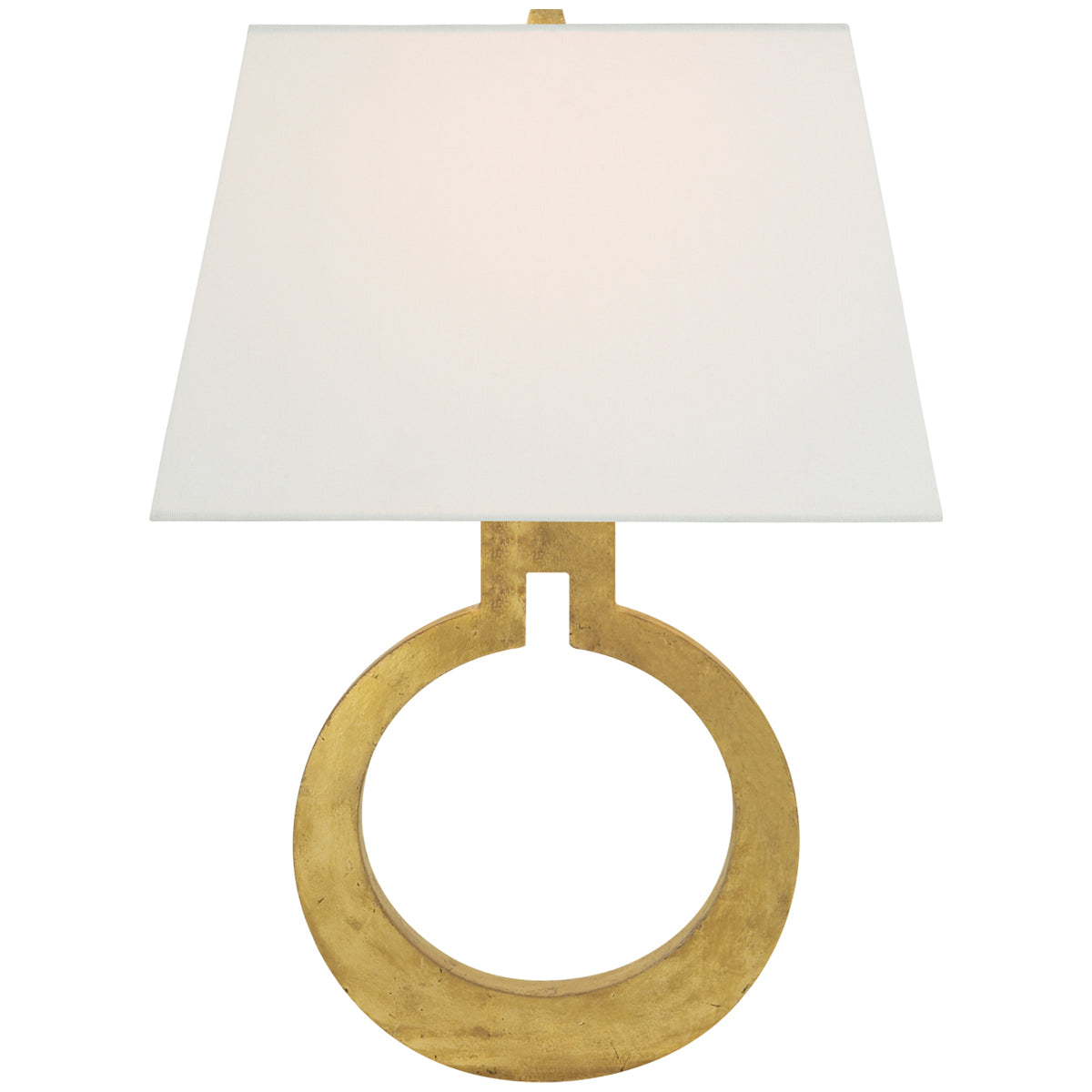 Visual Comfort Ring Form Large Wall Sconce with Linen Shade