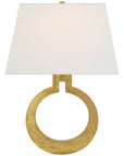 Visual Comfort Ring Form Large Wall Sconce with Linen Shade