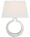 Visual Comfort Ring Form Large Wall Sconce with Linen Shade