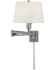 Visual Comfort Chunky Swing Arm Wall Light with Linen Shade