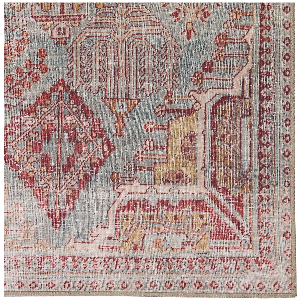 Jaipur Chateau Kendrick Medallion Tribal Sky Blue Pink CHT05 Rug