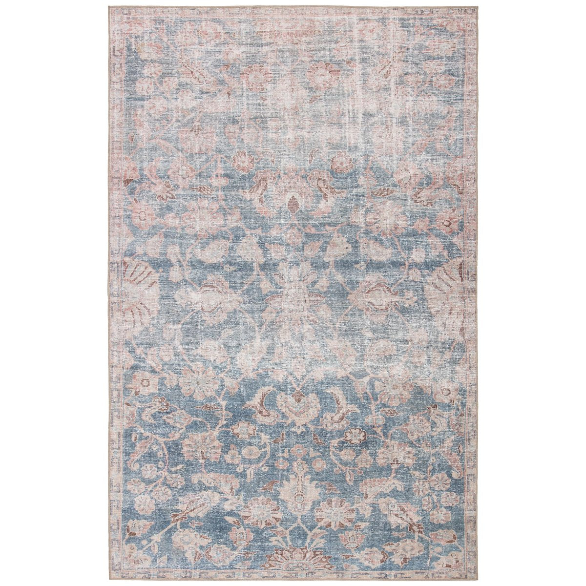 Jaipur Chateau Bardia Oriental Damask Blue Light Pink CHT07 Rug