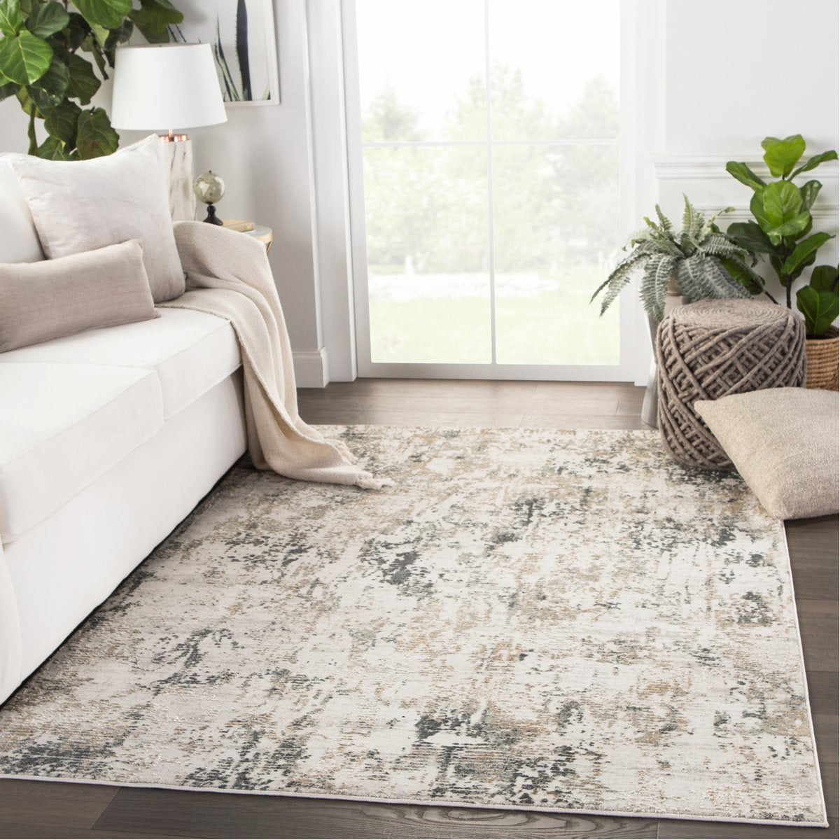 Jaipur Cirque Cassia Abstract Gray Gold CIQ29 Rug