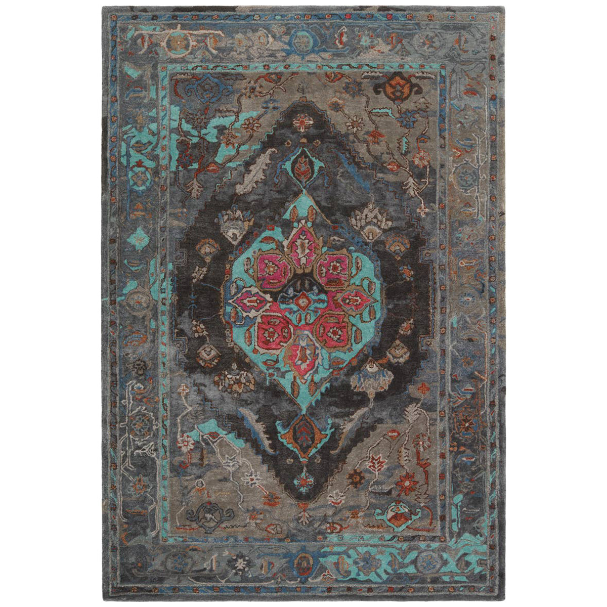 Jaipur Citrine Raisa Medallion Gray Aqua CIT08 Area Rug