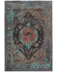 Jaipur Citrine Raisa Medallion Gray Aqua CIT08 Area Rug