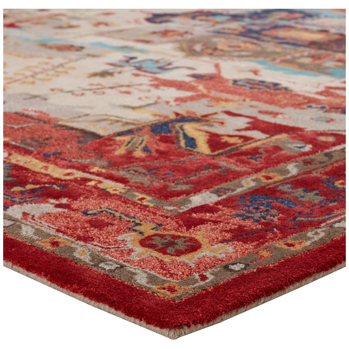 Jaipur Citrine Lilith Medallion Red Aqua CIT09 Area Rug