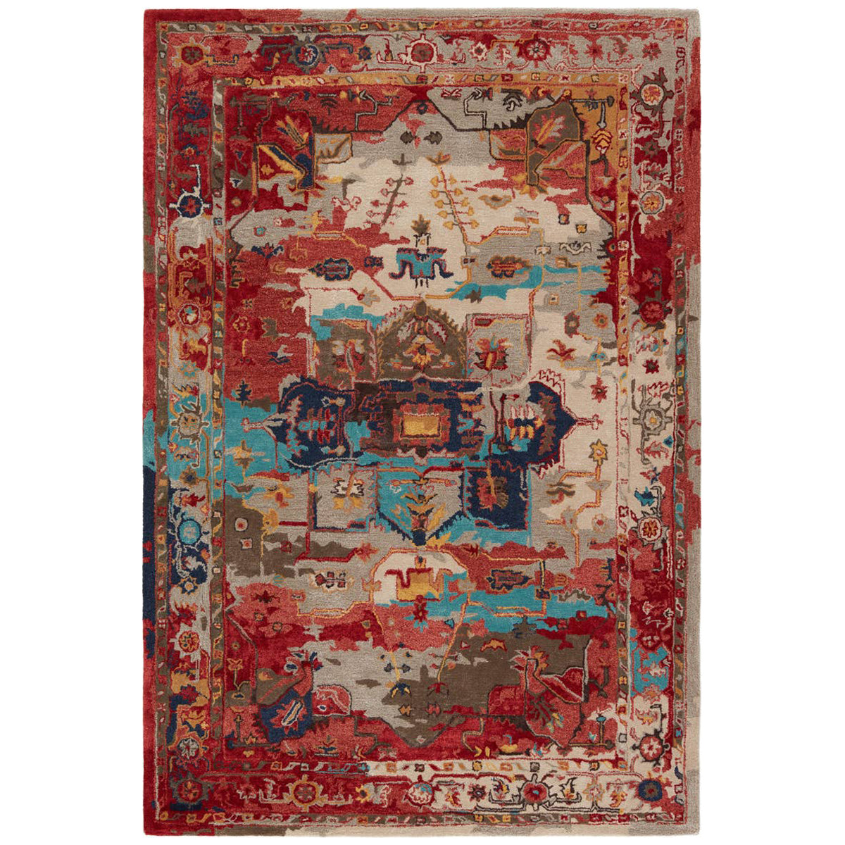 Jaipur Citrine Lilith Medallion Red Aqua CIT09 Area Rug