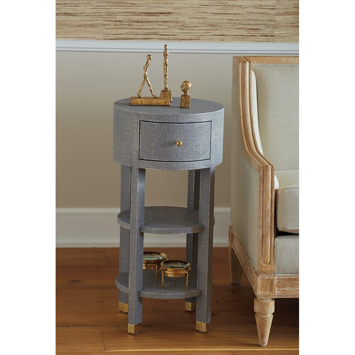 Villa &amp; House Claudette 1-Drawer Round Side Table