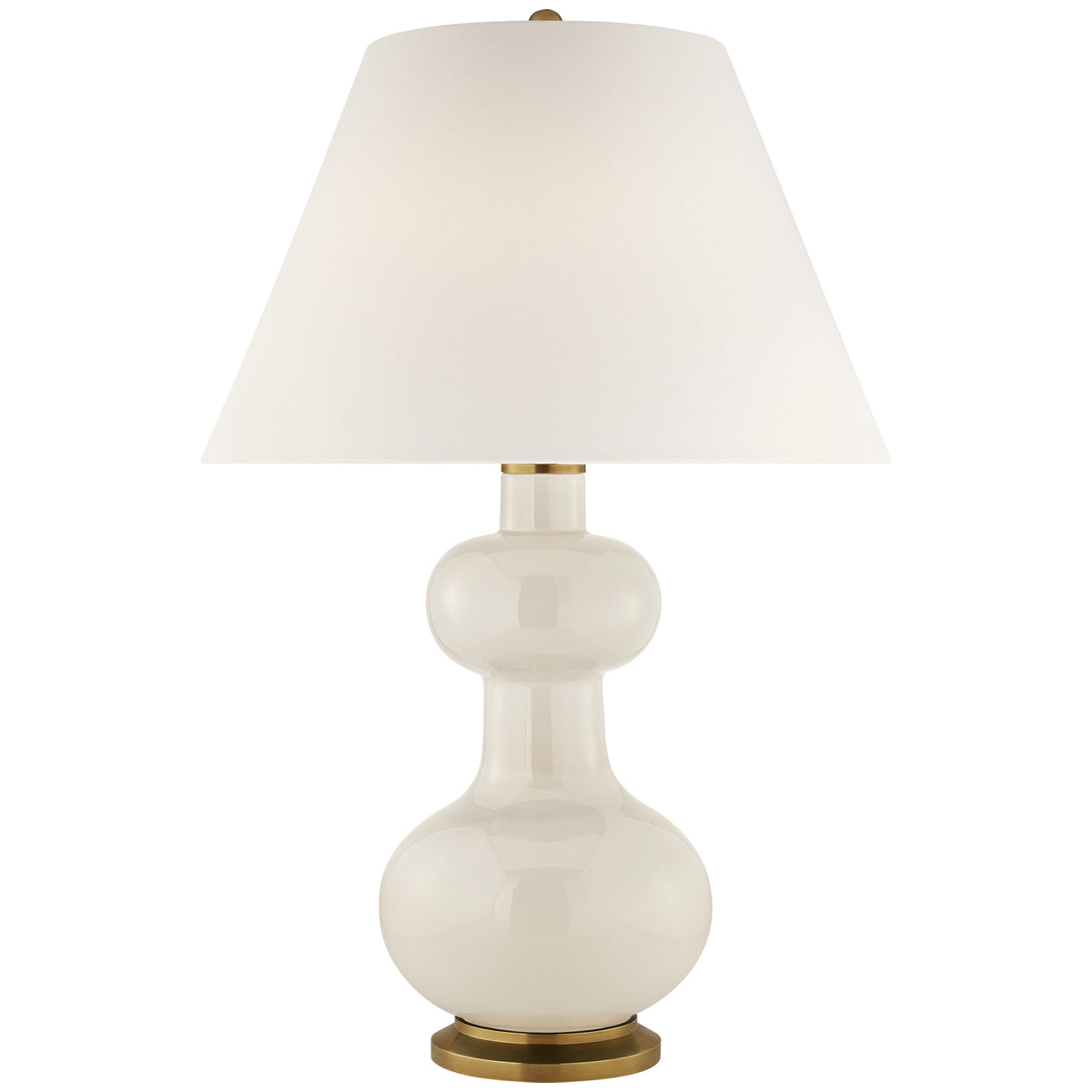 Visual Comfort Chambers Large Table Lamp with Linen Shade