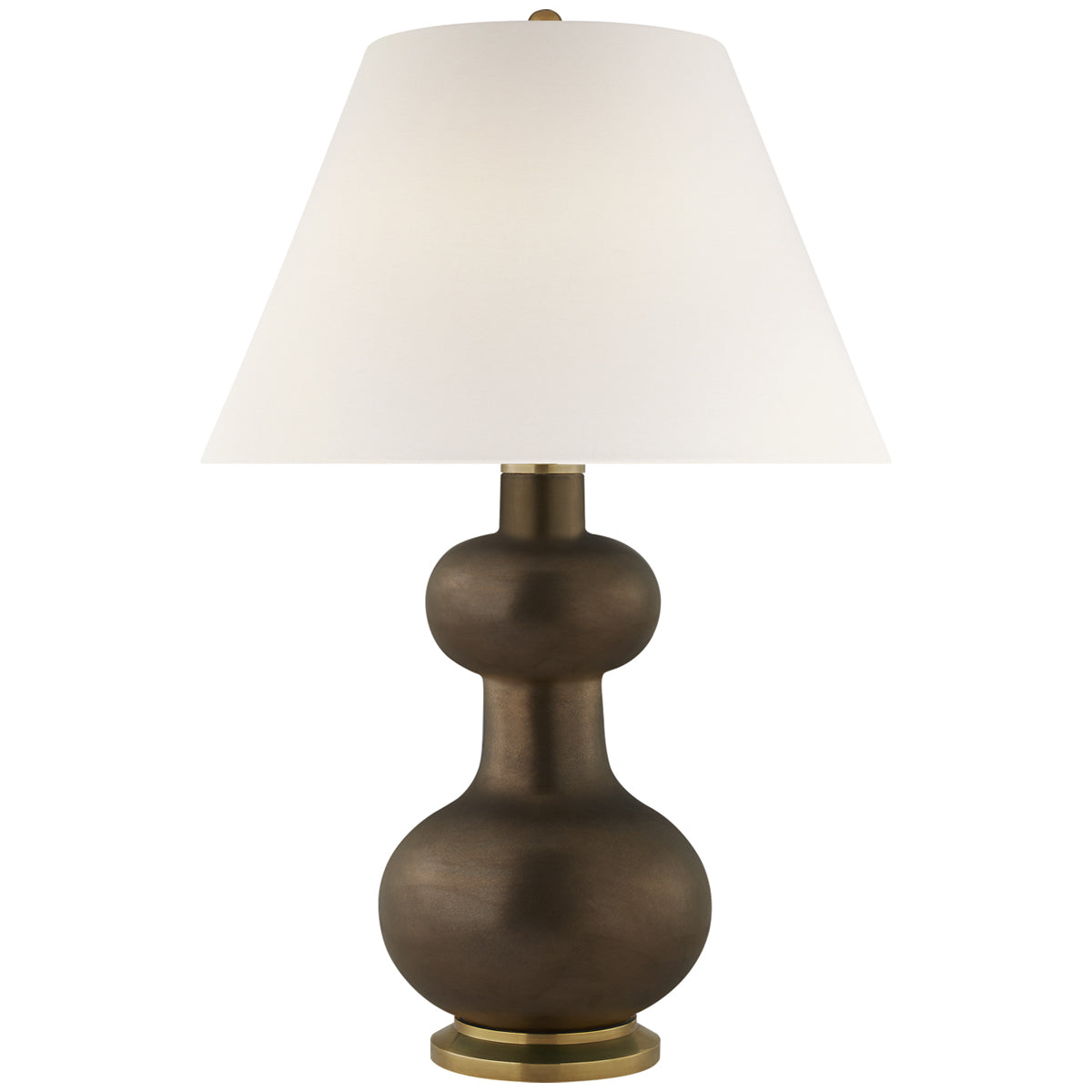 Visual Comfort Chambers Large Table Lamp with Linen Shade