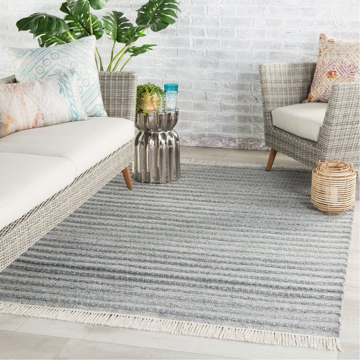 Jaipur Castillo Torre Solid Stripes Gray Cream CSL02 Rug