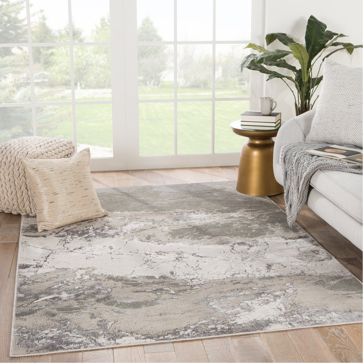 Jaipur Catalyst Cisco Abstract Gray CTY04 Rug