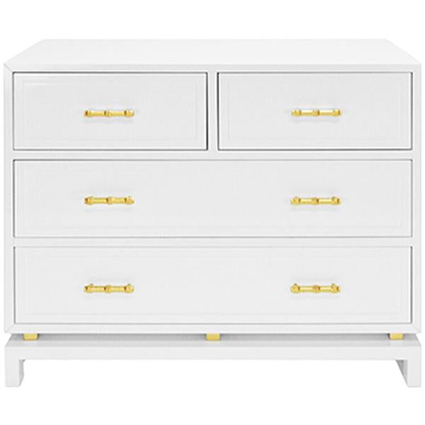 Worlds Away 4-Drawer Chest with Gold Leaf Hardware