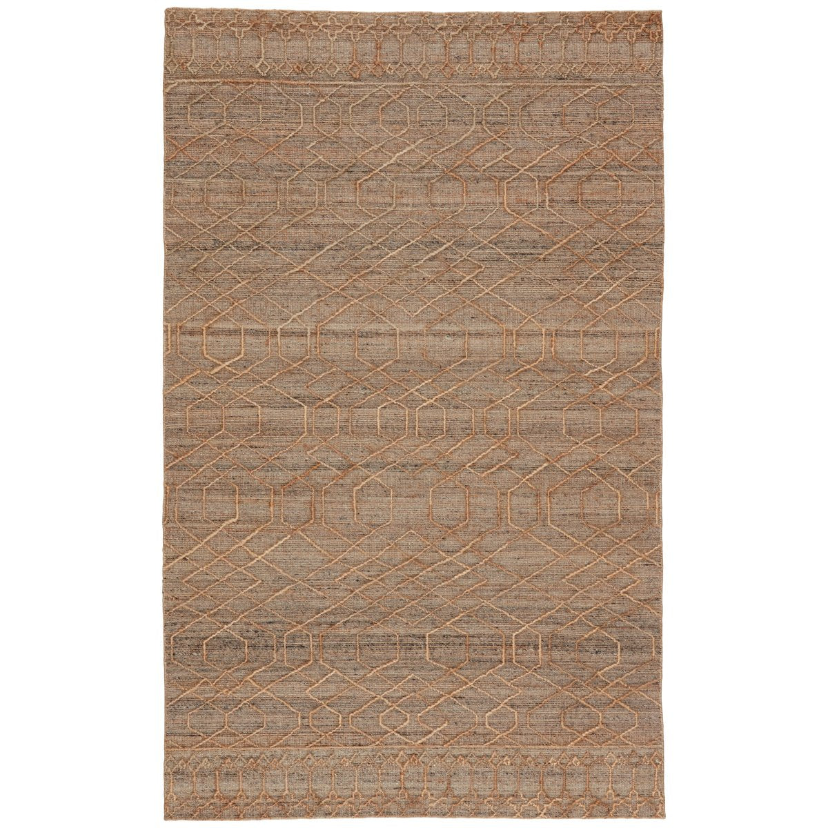 Jaipur Emblem Celia Geometric Stripes Beige Gray EMB01 Rug