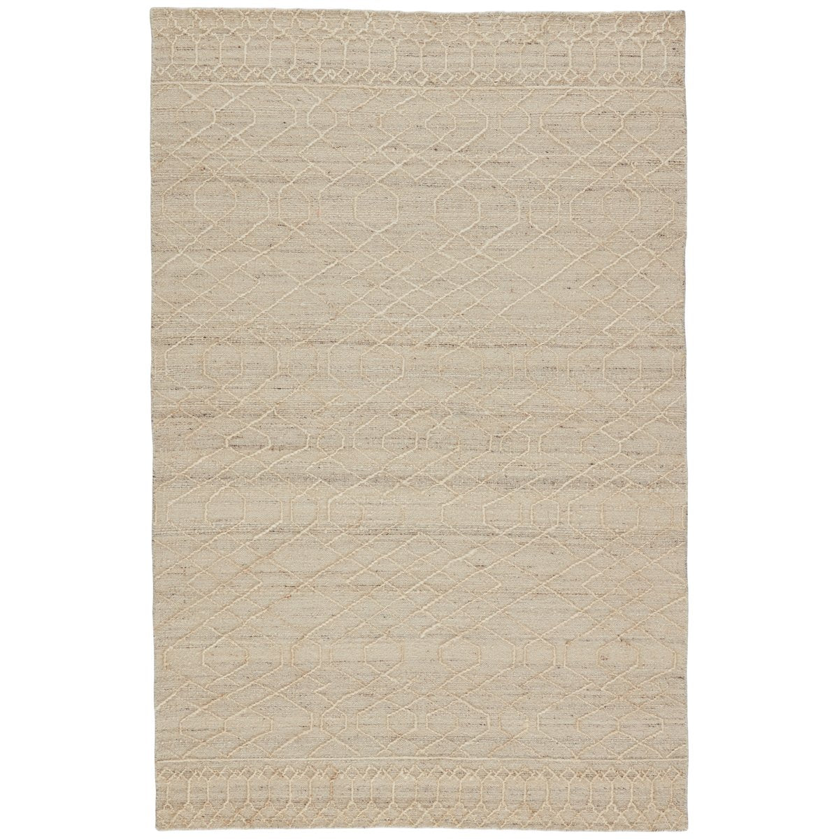 Jaipur Emblem Celia Geometric Stripes Cream Gray EMB02 Rug