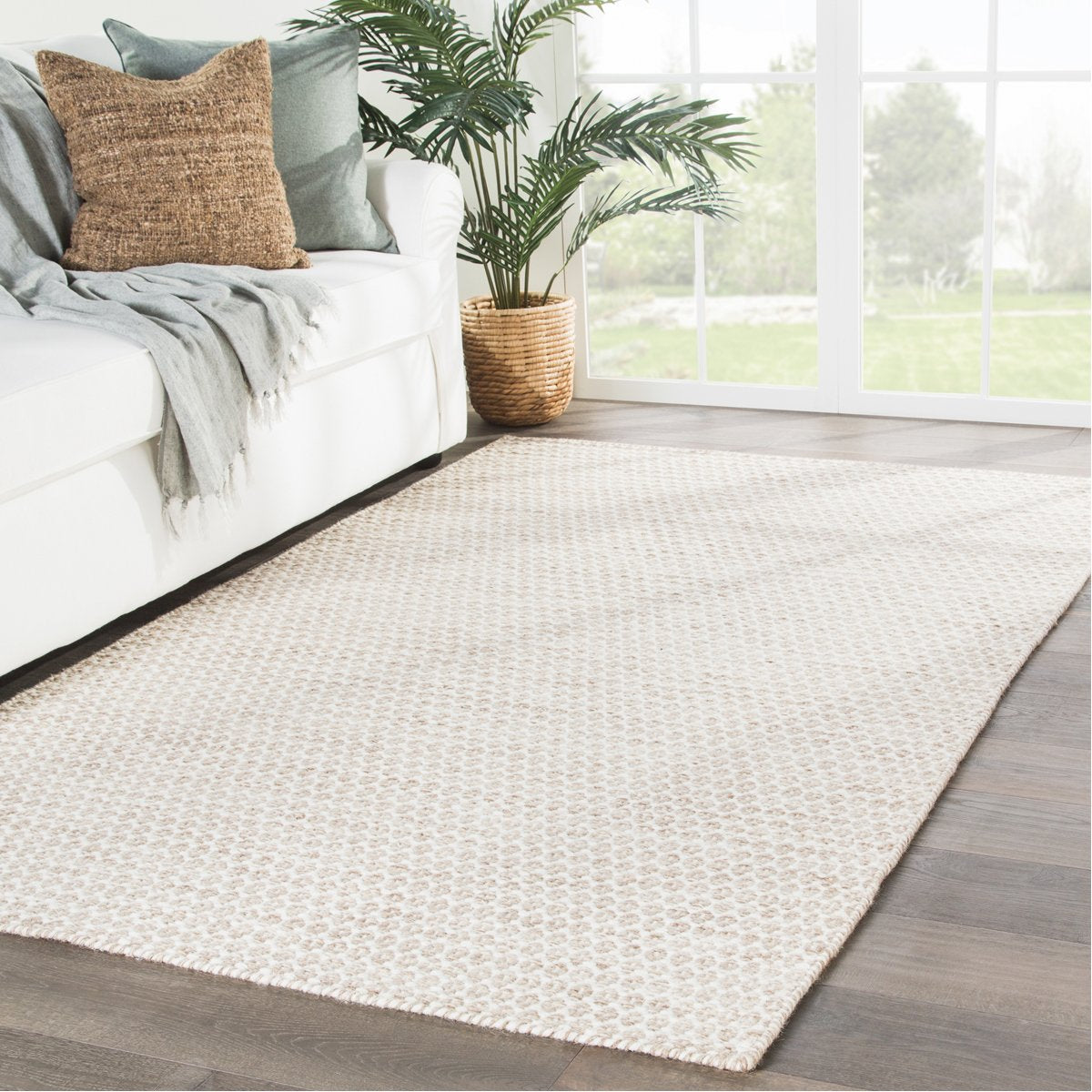 Jaipur Enclave Pompano Trellis Geometric Beige  Ivory ENC04 Rug