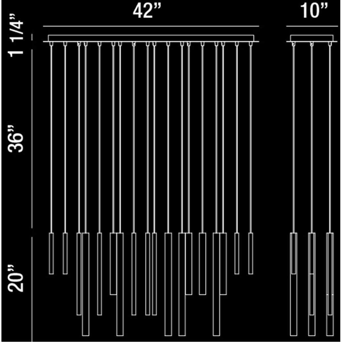 Eurofase DESIGNWL2017 Santana 18-Light Linear Led Chandelier