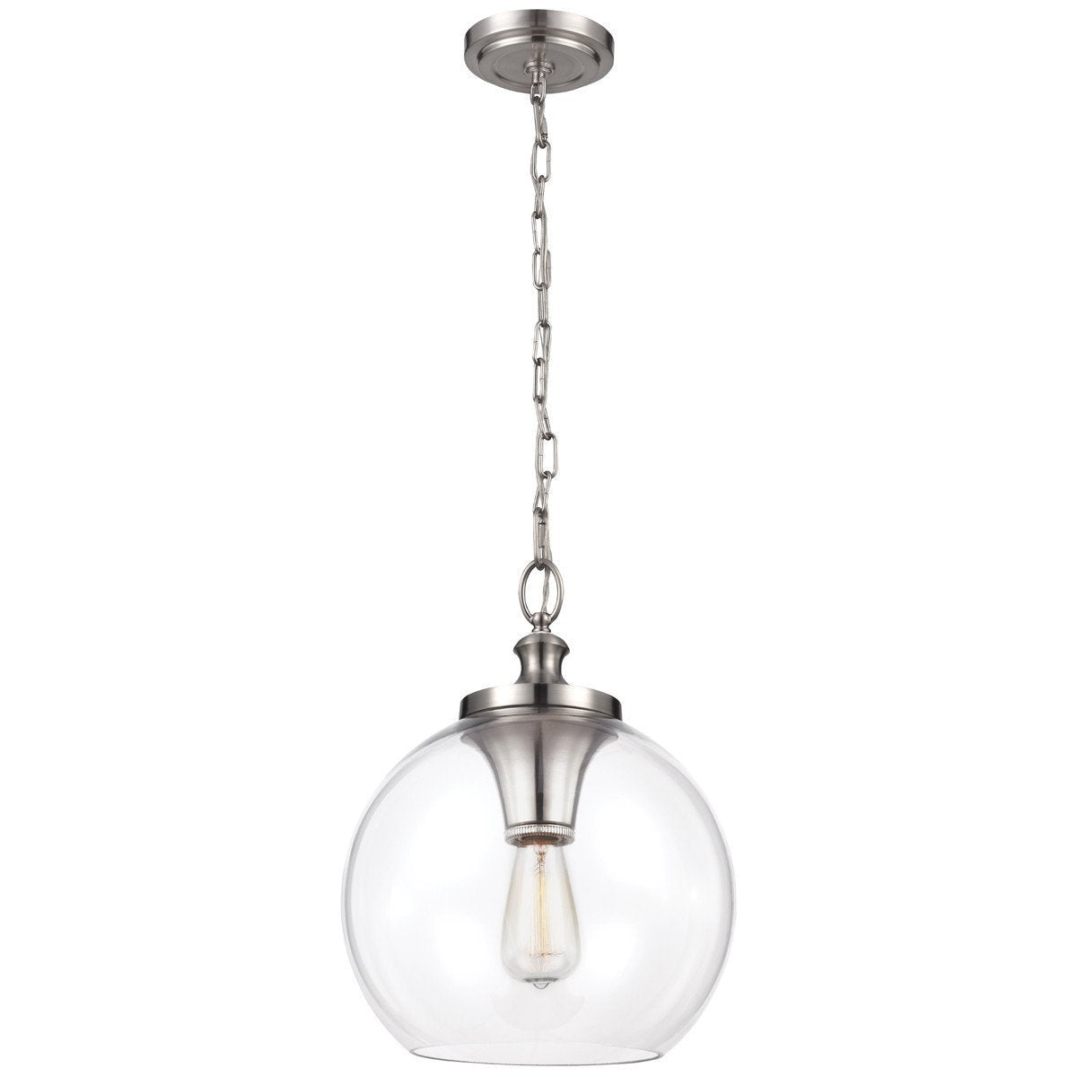 Feiss Tabby 1 Light Metal &amp; Glass Pendant