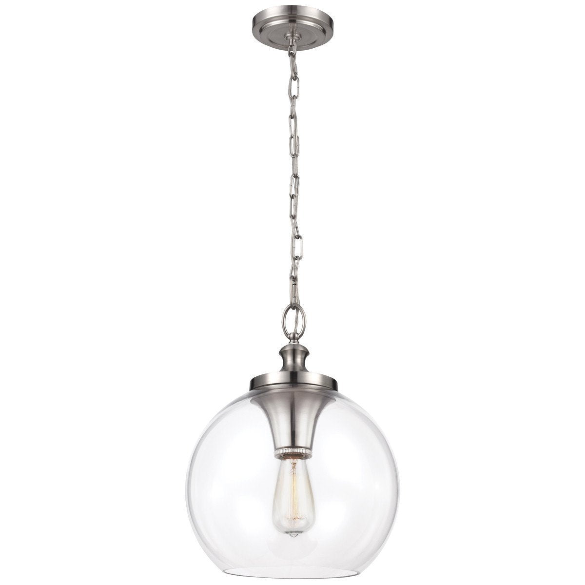 Feiss Tabby 1 Light Metal &amp; Glass Pendant