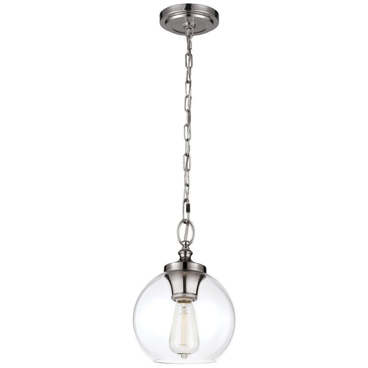 Feiss Tabby 1 Light Metal &amp; Glass Pendant