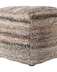 Jaipur Fes Ramada Stripes Textured Gray Tan FES01 Cube Pouf