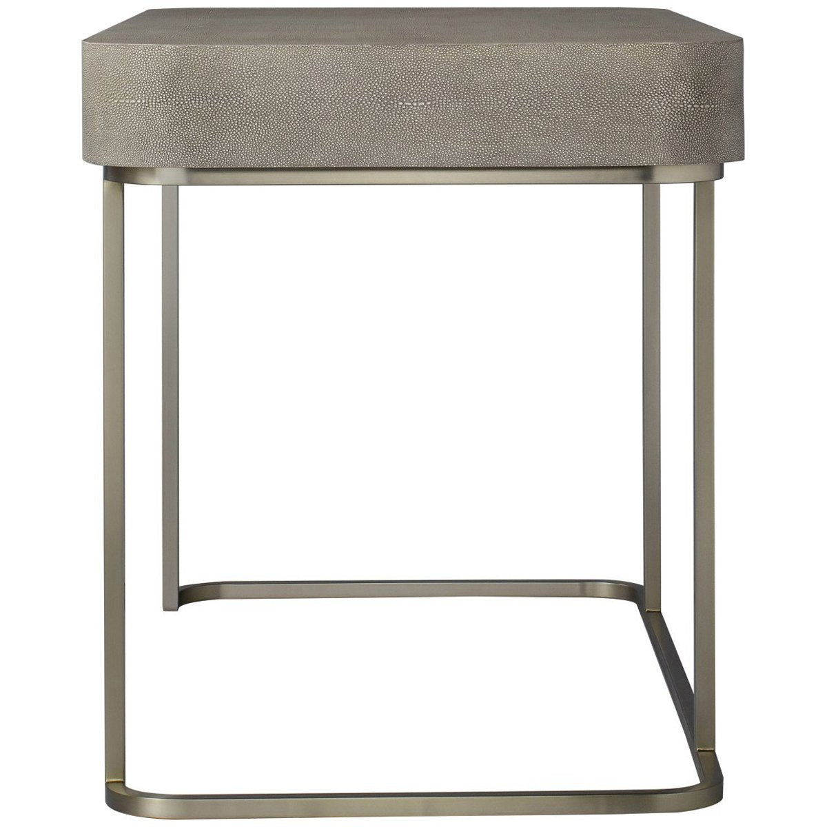 Sonder Living Jacques Desk in Fog Faux Shagreen and Brushed Pewter