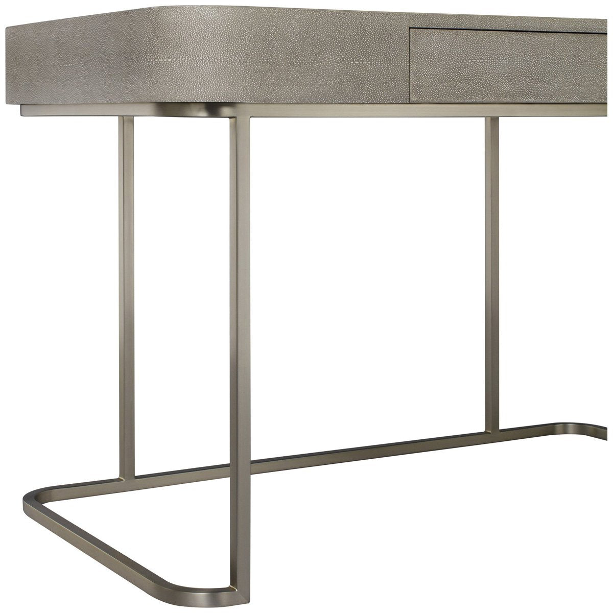 Sonder Living Jacques Desk in Fog Faux Shagreen and Brushed Pewter