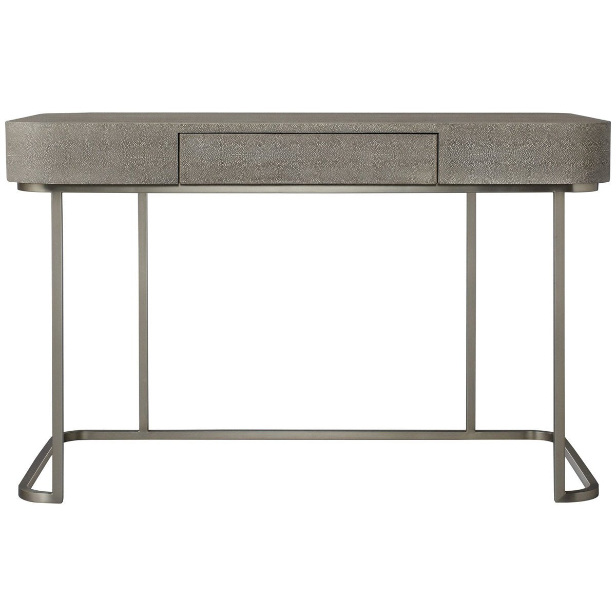 Sonder Living Jacques Desk in Fog Faux Shagreen and Brushed Pewter