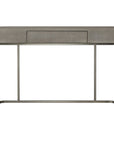 Sonder Living Jacques Desk in Fog Faux Shagreen and Brushed Pewter