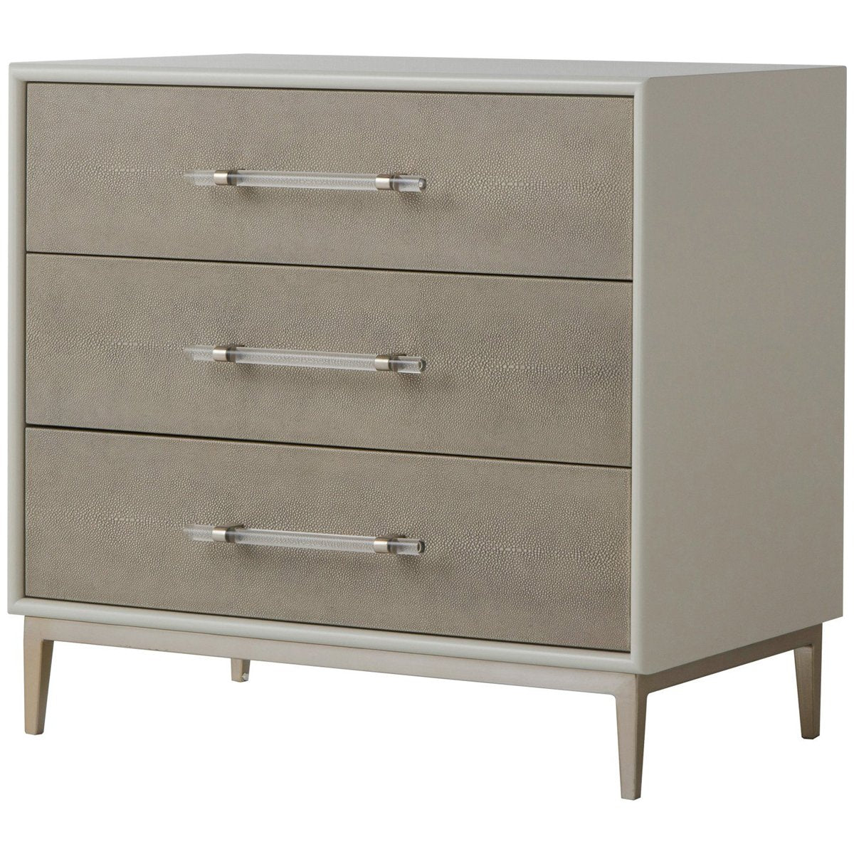 Sonder Living Alice 3-Drawer Nightstand in Grey and Light Bronze