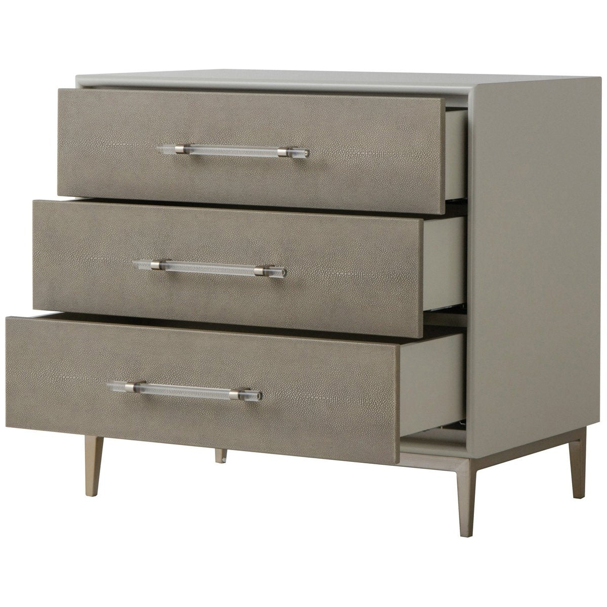 Sonder Living Alice 3-Drawer Nightstand in Grey and Light Bronze