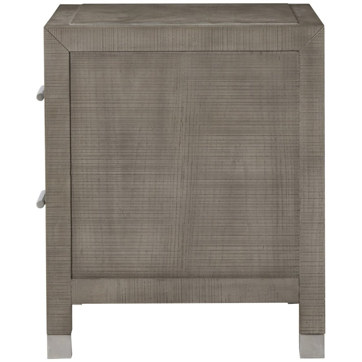 Sonder Living Raffles 2-Drawer Nightstand in Grey and Pewter