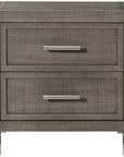 Sonder Living Raffles 2-Drawer Nightstand in Grey and Pewter