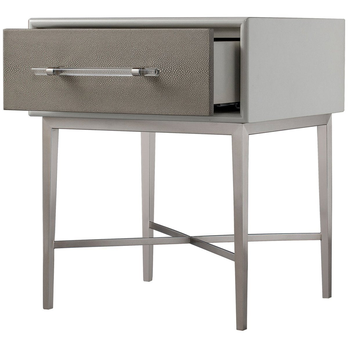 Sonder Living Alice 1-Drawer Nightstand in Grey and Light Bronze