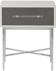 Sonder Living Alice 1-Drawer Nightstand in Grey and Light Bronze