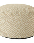 Jaipur Fika Fenne Tribal Geometric Taupe White FIK02 Pouf