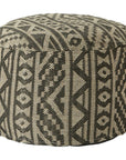 Jaipur Fika Renon Tribal Geometric Black Light Taupe FIK03 Pouf