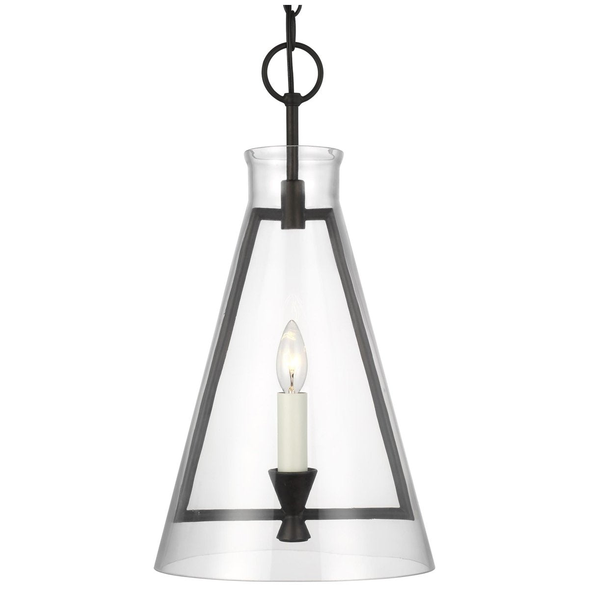 Feiss Keystone 1-Light Aged Iron Pendant