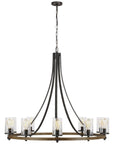 Feiss Angelo 10-Light Chandelier - Distressed Weathered Oak