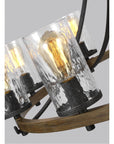 Feiss Angelo 10-Light Chandelier - Distressed Weathered Oak