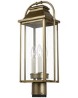 Feiss Wellsworth 3-Light Post Lantern - Painted Distressed Brass