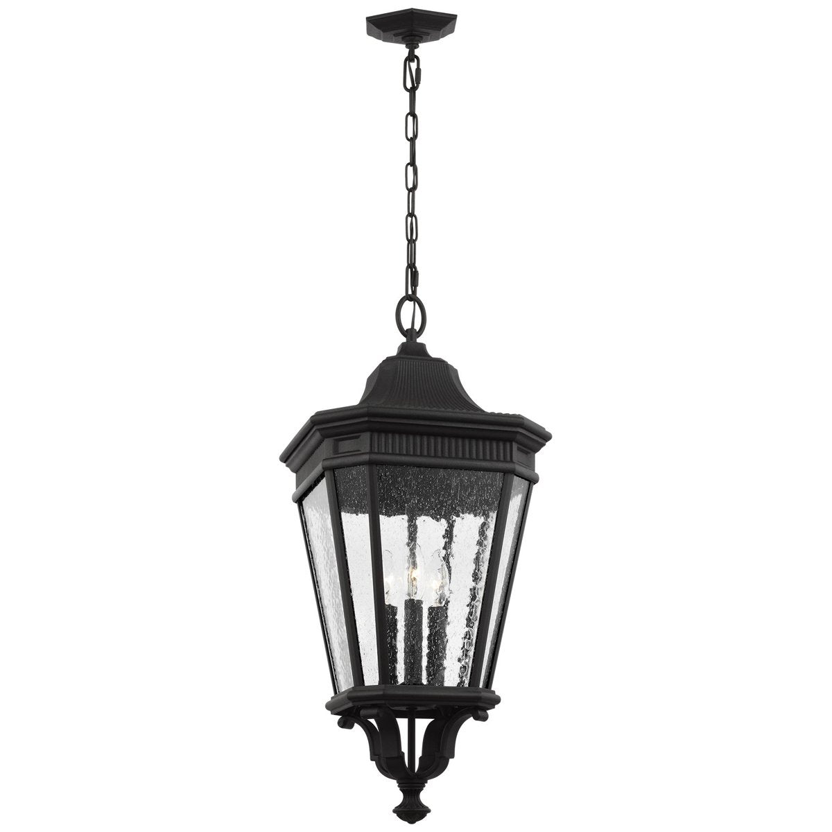 Feiss Cotswold Lane 3-Light Large Outdoor Hanging Lantern in Black