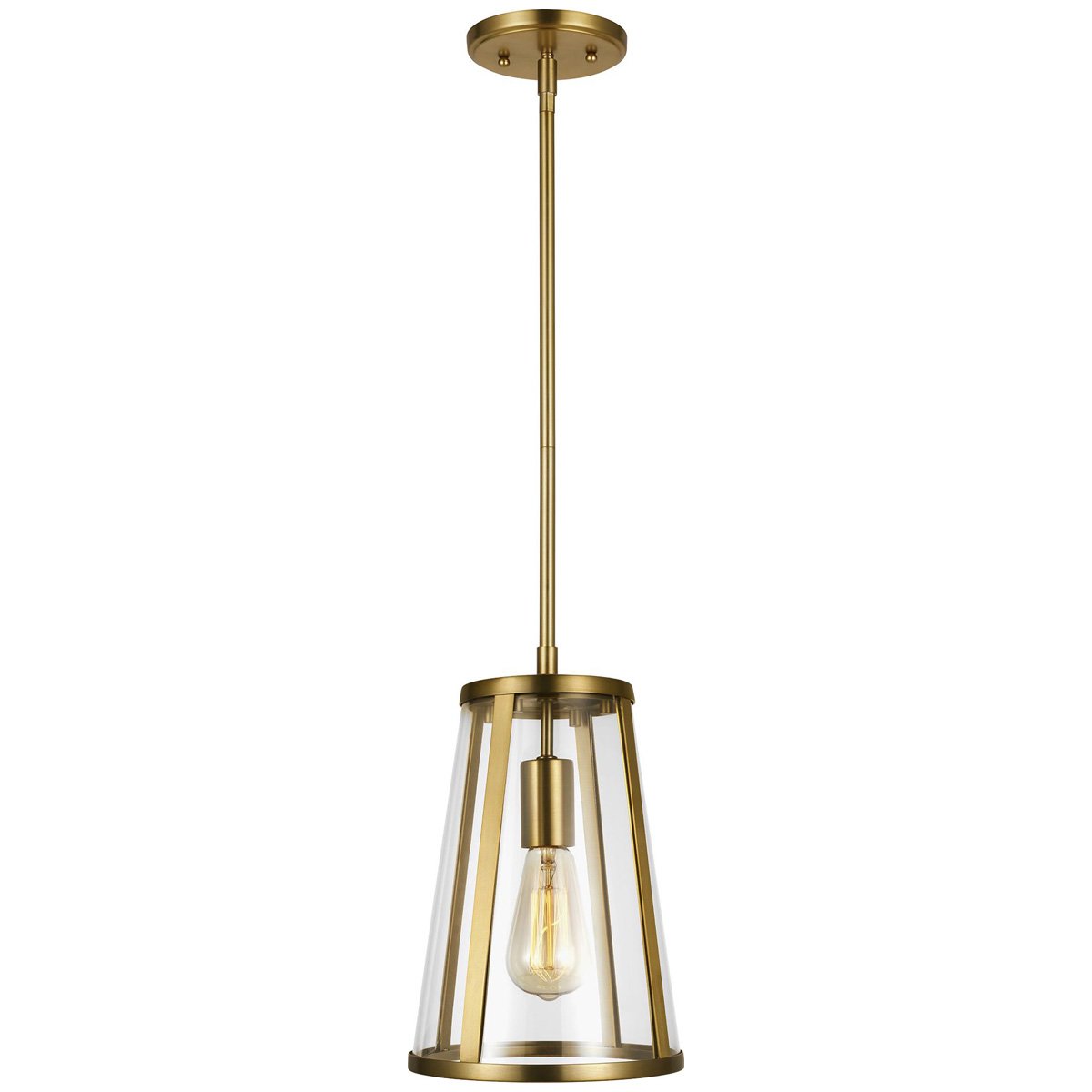 Feiss Harrow 1-Light Mini Pendant - Burnished Brass