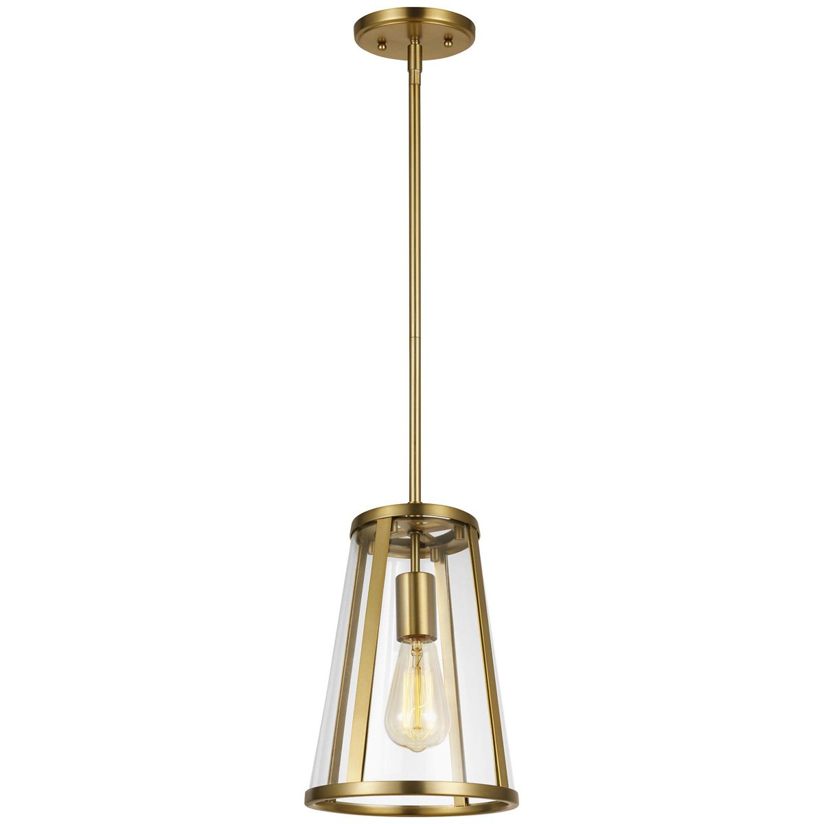 Feiss Harrow 1-Light Mini Pendant - Burnished Brass