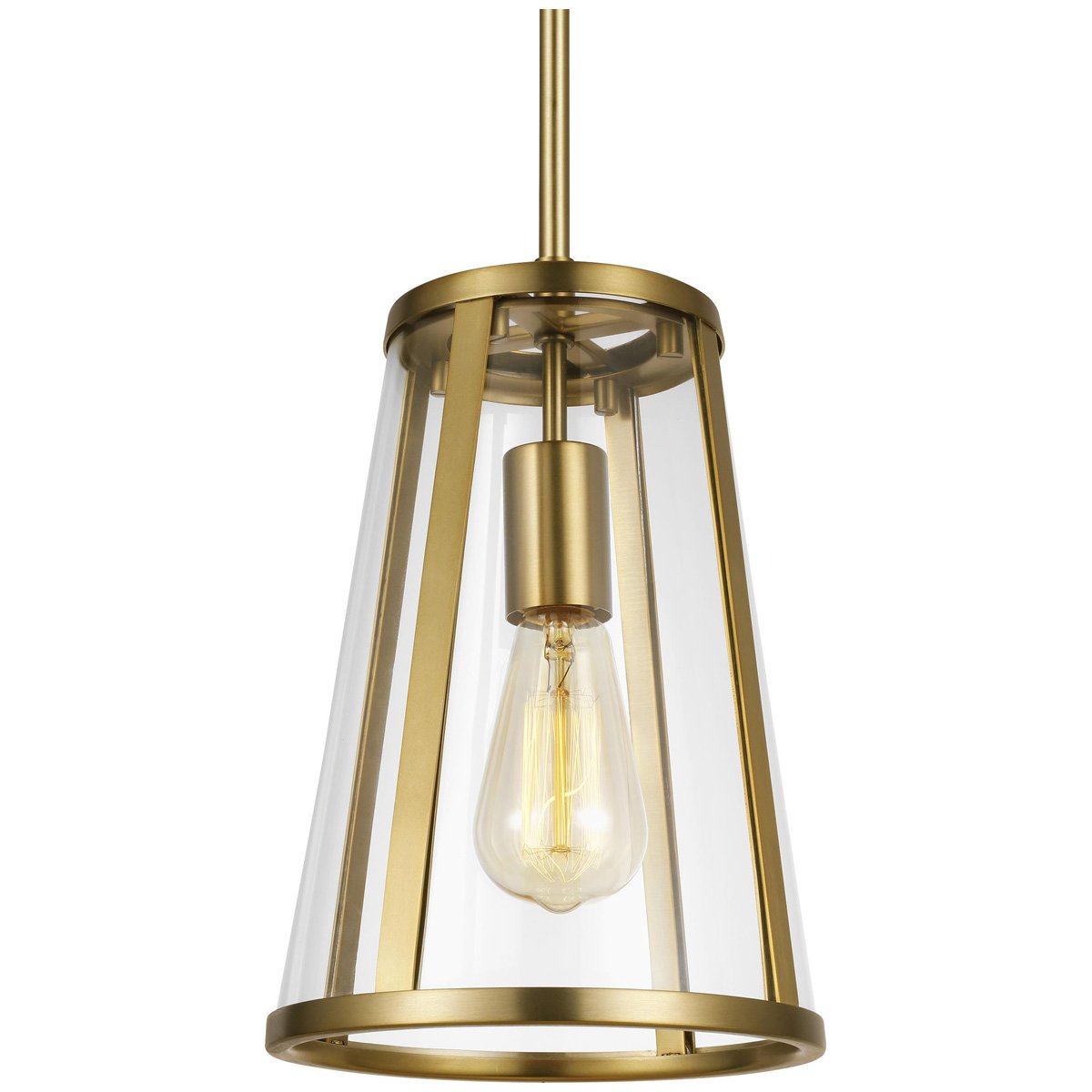 Feiss Harrow 1-Light Mini Pendant - Burnished Brass