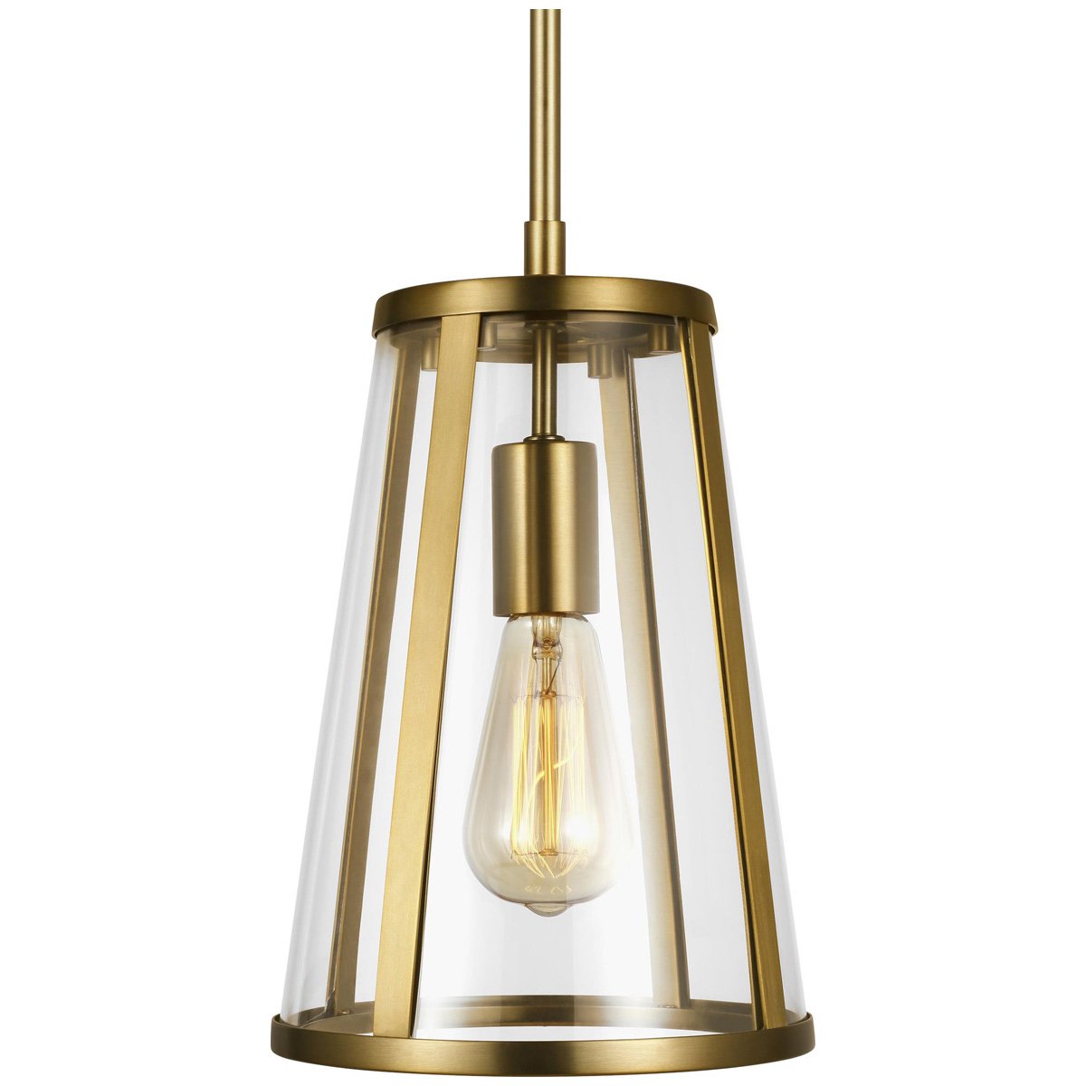 Feiss Harrow 1-Light Mini Pendant - Burnished Brass