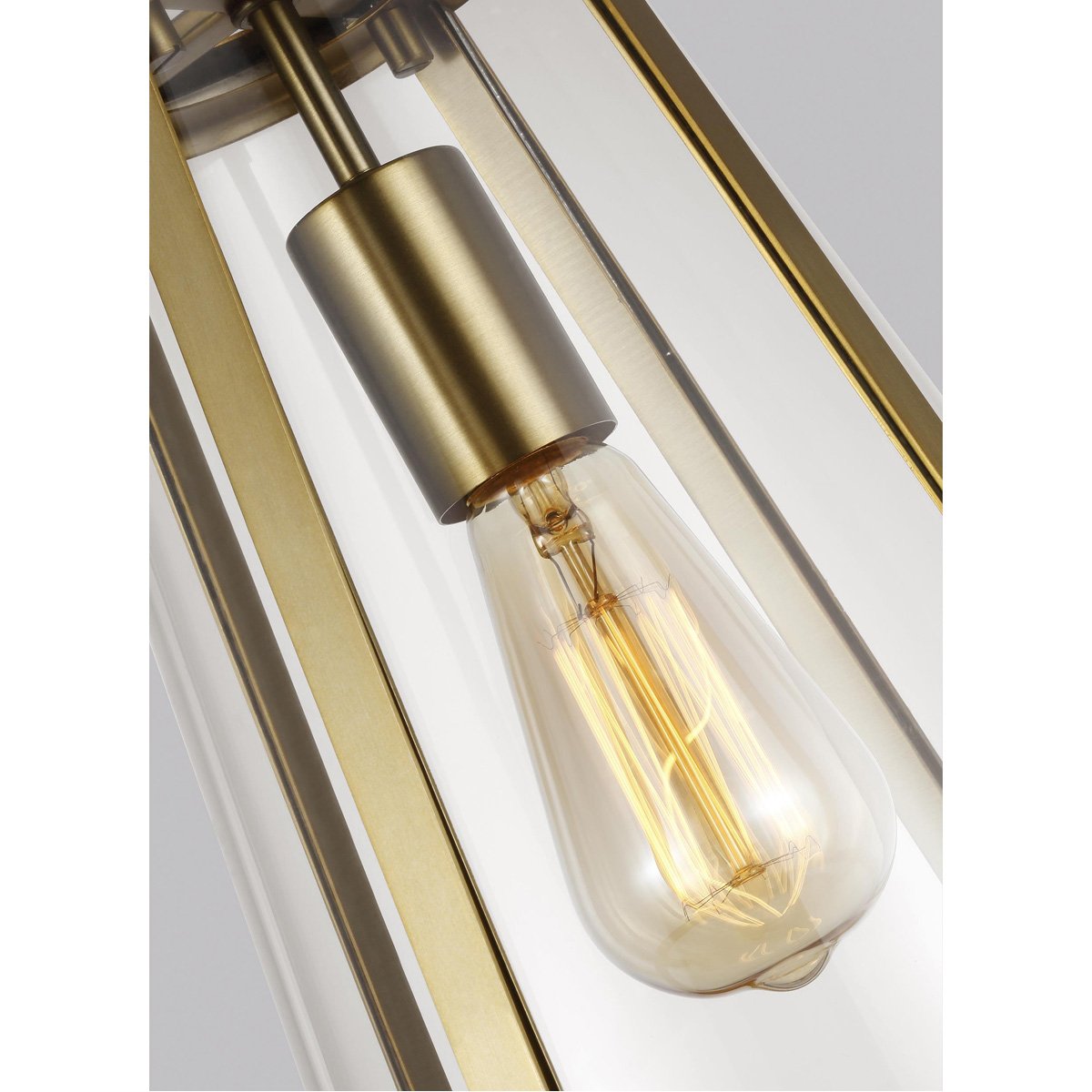 Feiss Harrow 1-Light Mini Pendant - Burnished Brass