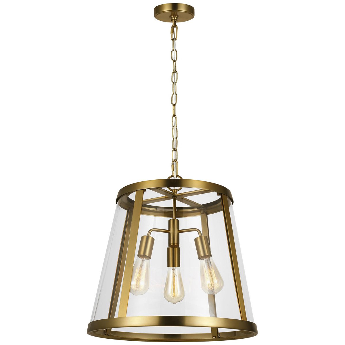 Feiss Harrow 3-Light Harrow Pendant - Burnished Brass