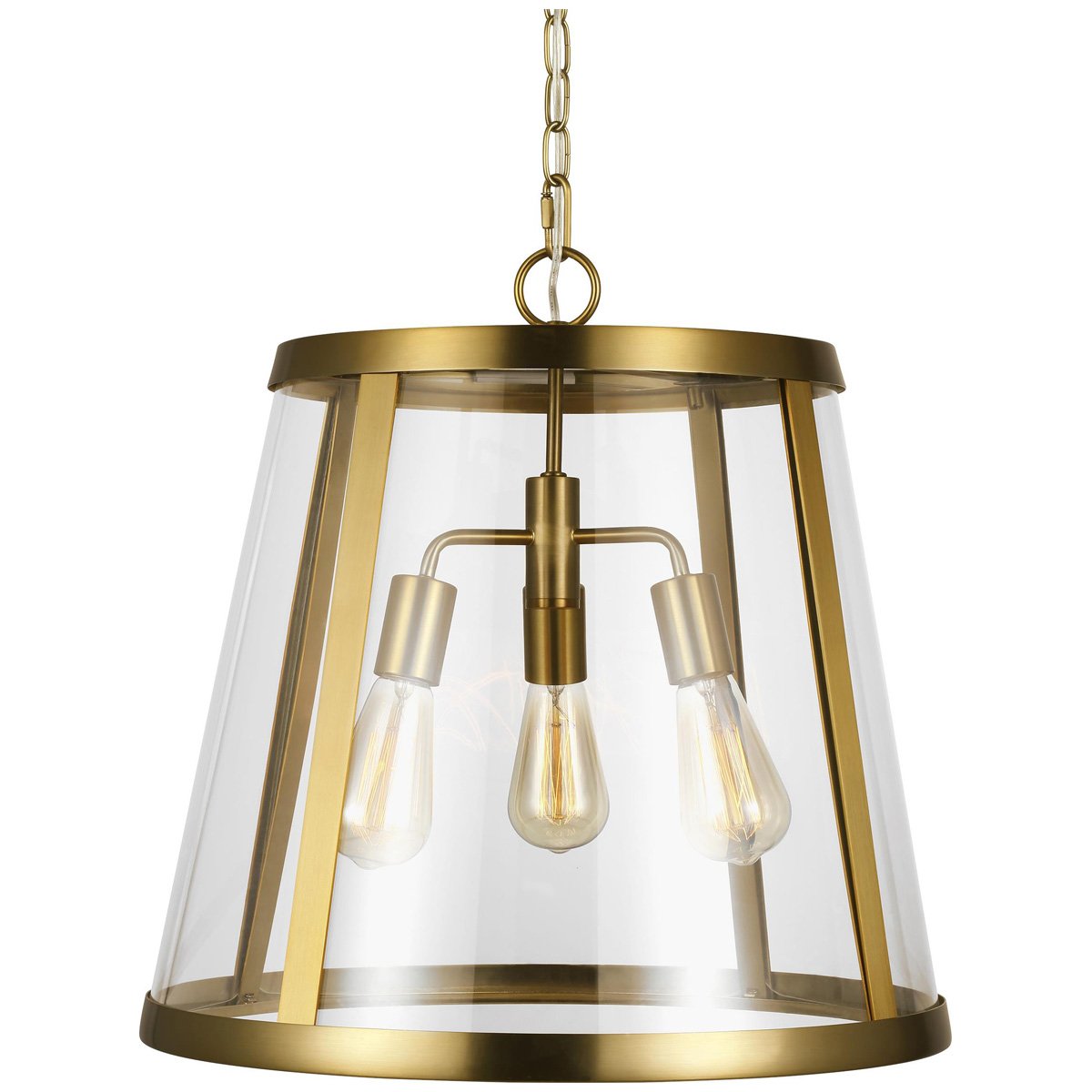 Feiss Harrow 3-Light Harrow Pendant - Burnished Brass